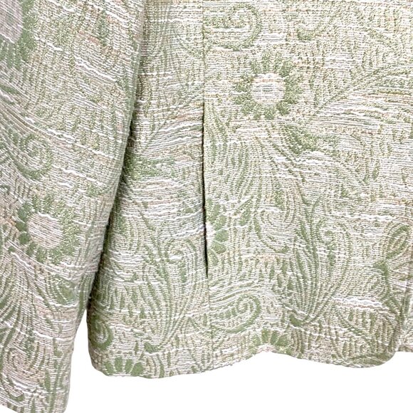 Alfred Dunner Green Metallic Paisley Dressy Blazer Size 12 Wedding Career Travel - Picture 3 of 9